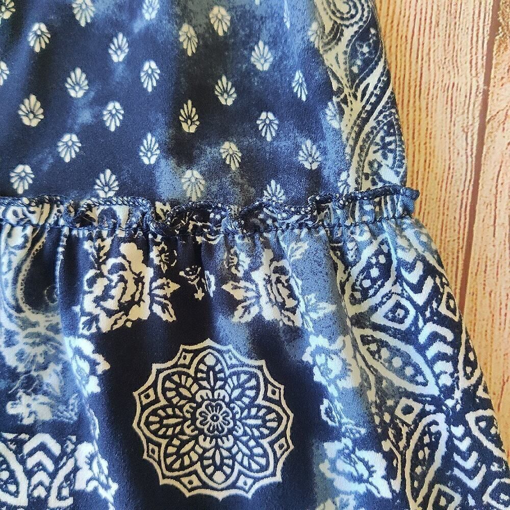 No Boundaries paisley tie dye tiered ruffle skater skirt sz S - Picture 6 of 7